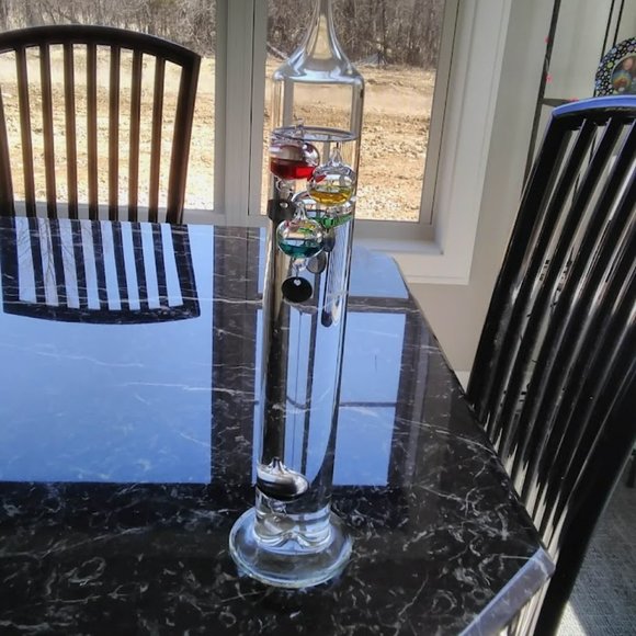 Art Vintage Galileo Thermometer Floating Glass Balls Temperature